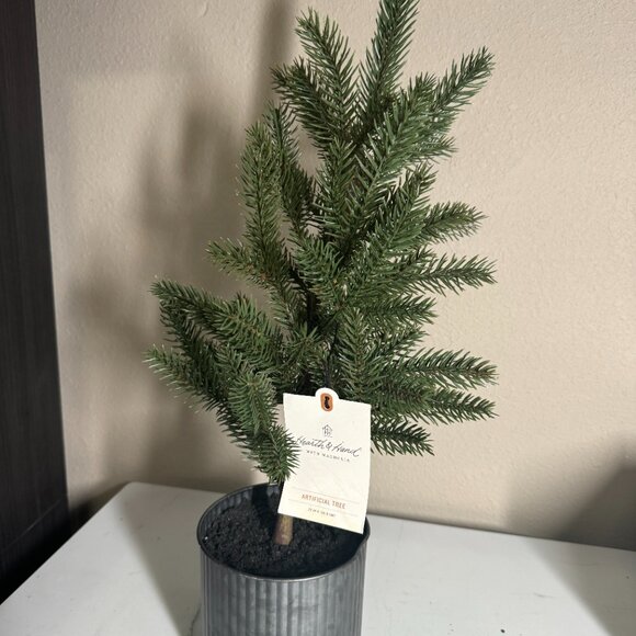 Hearth and Hand™ with Magnolia Galvanized Metal Pot Faux Pine‎ Tree NWT - Picture 3 of 5